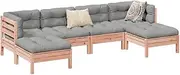 6 Piece Garden Sofa Set with Cushions Solid Wood Douglas Fir Patio Bar Sets