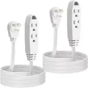 - 6 Feet 3 Outlet Extension Cord 2 Pack - Triple Wire Grounded Multi Outlet, ...