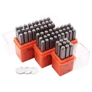 63 PCS 3 mm (1/8") Uppercase & Lowercase Letters Metal Stamping kit wtih Numb...