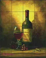 Wine Tile Backsplash Di Chaira Cellar Kitchen Art Ceramic Mural ADCH016