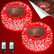 2 Pack Total 200FT 600 LED Christmas String Lights, Fairy Tree Lights Indoor ...