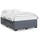 DOUBLE Size Velvet Bed Frame Modern Minimalist Mattress Base Wood Slats Platform