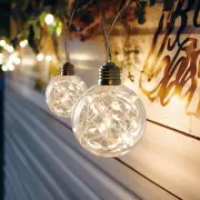 10ft G100 Globe 9 Bulbs Warm White Christmas String Light with Fairy LEDs