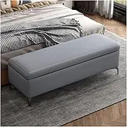 Bed End Bench Storage Bench- Entryway Bench, Ottoman for Bedroom End of Bed, Bedroom Benches for Foot of Bed,Upholstered Bench Bedroom Bench(Dark Grey)