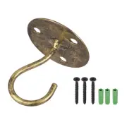 2pcs Ceiling Hanging Hook,Heavy Swag Hook w Round Plate(Bronze,2.2x2.5")