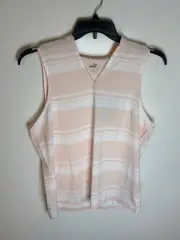 PUMA Cloudspun V Stripe Sleeveless Polo Women’s Size XL NWT