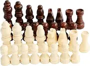 Generic 32 Wooden Chess Pieces, Figurines, Puzzle Games, Chess Game Pawns, Chess Pieces for Chessboard 1-2, M