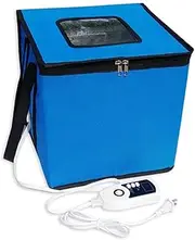 Dough Proofer Box with Heater, Folding Fermentation Bag with Temp Control, Reusable Bread Making Tools Kit for Bread Yogurt Natto Handmade Soap M blue
