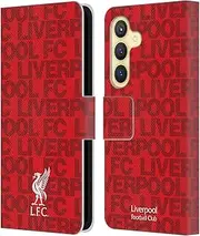 Head Case Designs Officially Licensed Liverpool Football Club Red Crest & Liverbird Patterns 1 Leather Book Wallet Case Cover Compatible with Samsung Galaxy S24 5G