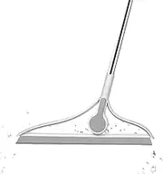 Multifunction Magic - Silicone Broom for Indoor | Broom and Dustpan Set with Long Handle | Pet Hair Removal Rubber with 140cm Long Handle for Wet Room,Shower,Bathroom,Glass(White)