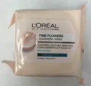 L'Oreal Fine Flowers Cleansing Wipes Normal to Combination Skin *Twin Pack*