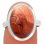 Natural Snake Skin Jasper 925 Sterling Silver Ring s.8 Jewelry R-1007