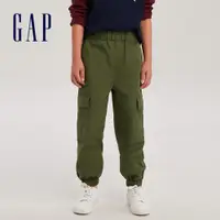 在飛比找蝦皮商城優惠-Gap 男童裝 Logo鬆緊束口工裝褲-綠色(836575)