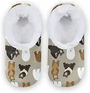 [Caihoyu] Home Shoes for Kids Girls Boys Fuzzy Fleece Non-Slip Lightweight House Slipper Socks Home Indoor
