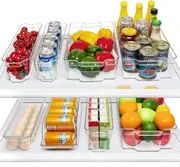 8 Pack Fridge Organizer Bins, Clear Refrigerator Pantry Organizer , BPA-Free Food Storage Containers
