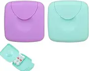 UYVPAER Pack of 2 Portable Women's Storage Boxes, Tampon Storage, Tampon Box, Tampon Box for Travel, for Sanitary Tampons, Condom Storage Box (Blue, Purple)