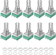 uxcell Potentiometer B10K Ohm Variable Resistors Single Turn Rotary Carbon Film Taper RV097NS 10pcs