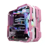 ZEAGINAL Middle Tower Chassis Desktop Computer Case For Water Cooling ATX Gamer MOD Case DIY Glass,PC DIY Gamer Cabinet,ZC-07 Pink