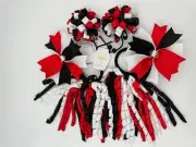 AFL St Kilda SAINTS Footy Red & Black & White Hair Accessories Korker Tie Clips