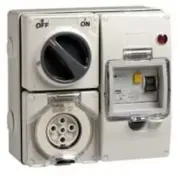 Clipsal RCD PROTECTED SURFACE SWITCHED SOCKET 500V 5-Pins Round GREY- 10A Or 20A