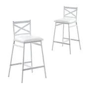 Set Of 2 Connie Metal Frame PU Seat Kitchen Counter Bar Stool - White