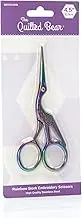 The Quilted Bear Rainbow Embroidery Scissors - Precision Rainbow Stork Embroidery/Nail Scissors with Sharp Blades for Sewing & Embroidery Use - Two Blade Options Available! (3.5" Inch)