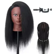 Mannequin Head Human Hair Hairdresser Cosmetology Manikin Training Holder Doll