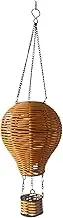 Solar Chandelier - Led Rattan Solar Lantern - Sun Power Rattan Lantern - Hot Air Balloon Pendant Light with Weather Resistant Design for Outdoor Garden Patio Porch Gazebo Or Tree Decoration