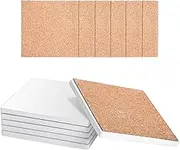 Sublimation Blanks Coasters for Drinks, Ceramic Drink Coaster with Cork Backing Pads Heat Transfer Cup Coaster for DIY Crafts Painting Home Decor, 6pcs Square
