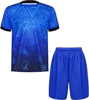 [Jugaoge] Kids Boys Football Training Kit Quick Dry Soccer Practice Jersey with Shorts Set Football Team Uniform