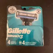 Gillette Mach3 Men's Razor Blade Refill Cartridges-4 Pack, New But Package Open