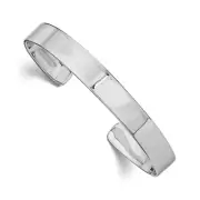 .925 Sterling Silver Rhodium Plated 6mm Kids Polished Cuff Child's Bangle