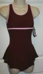 Skate Dress Pink Trim nutmegbrown lady CLOVERLEAF BACK DANCE BATON frontlined