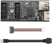 CY Card Single 19/20Pin Header to USB 3.0 19/20Pin Dual Ports Female PCBA Type Adapter Splitter HUB 5Gbps