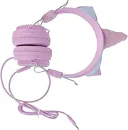 OSALADI Children Headphone 1pc Cartoon Headset Universal Headphones for Toddler Microphone Pink