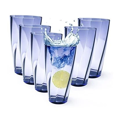 Unbreakable Plastic Cups Plastic Highball Drinking Glasses Tumbler, Large