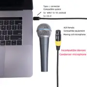 XLR To USB C Cable Flexible Type C Male To XLR Female Cord Connector Adapter FFG