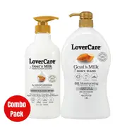 Combo Pack - LoverCare Goat's Milk Body Wash Almond Oil & Cocoa Butter 1.2L & Body Lotion 800 ml