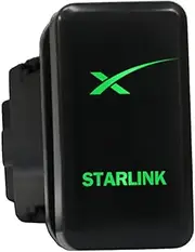 12V 3A ON-OFF Push Switch 8C93G Laser etched STARLINK dual LEDs in GREEN For Toyota Hilux LandCruiser 70 100 Kluger Prado 120 HiAce FJ Cruiser and more