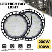 100W 200W UFO LED High Bay Light Warehouse Industrial Shed Workshop Factory Lamp