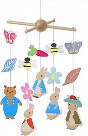 Peter Rabbit Baby Gifts - Wooden Mobile, Beatrix Potter Characters - Peter Rabbit Nursery, First Birthday Gifts for Girls Boys - Official Licensed Peter Rabbit Gifts by Orange Tree Toys, Multicolour