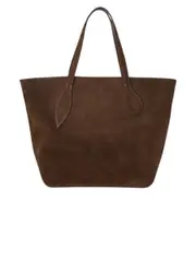 Liffner | Sprout Tote Suede in Dark Brown | The UNDONE