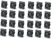 (24 PACK) NEUTRIK NC3FPP 3-PIN XLR Female Panel Mount Non-Latching Nylon Jack