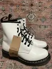 Doc Dr Martens Air Wair 1460 Softy T White Leather Boots Womens Size 8