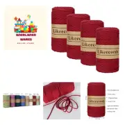 4 Skeins of Braided Macrame Cotton Cord 3mm x 100m,Macrame Rope, 100% Cotton ...