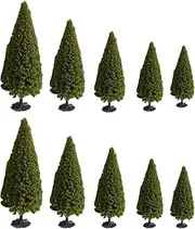 10 Pcs Tree Model Mini Miniature Trees Landscape Tree Mini Citrus Tree Model Trees Mixed Model Mini Building Sand Table Model Scenery Architecture Trees Green Plastic