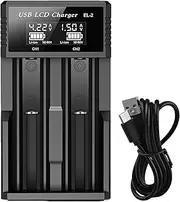 LCD Battery Charger | Double Slots 3.7V Smart Battery Charger Maintainer,Convenient Type C Input, Automatic Fast Charging for Nimh/Nicd Aa Batteries