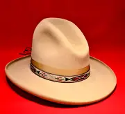 "BLACK ELK" MEDIUM Faux Seed Beaded Native Amer Hatband 6 7/8" to 7 1/2"