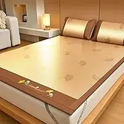 GUAWJRZDP Summer Cooling Bamboo Mat, Rattan Sleeping Mat Cooling Mattress, Foldable Double Sided Bamboo Mat for Bed, Bamboo and Rattan Woven Cooling Mat, Folding Smooth Air Conditioning Mat(90x200cm/3
