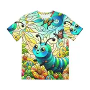All Over Print T Shirt Dreamy Whimsy Stained Glass Style Art Caterpillar AOP Tee